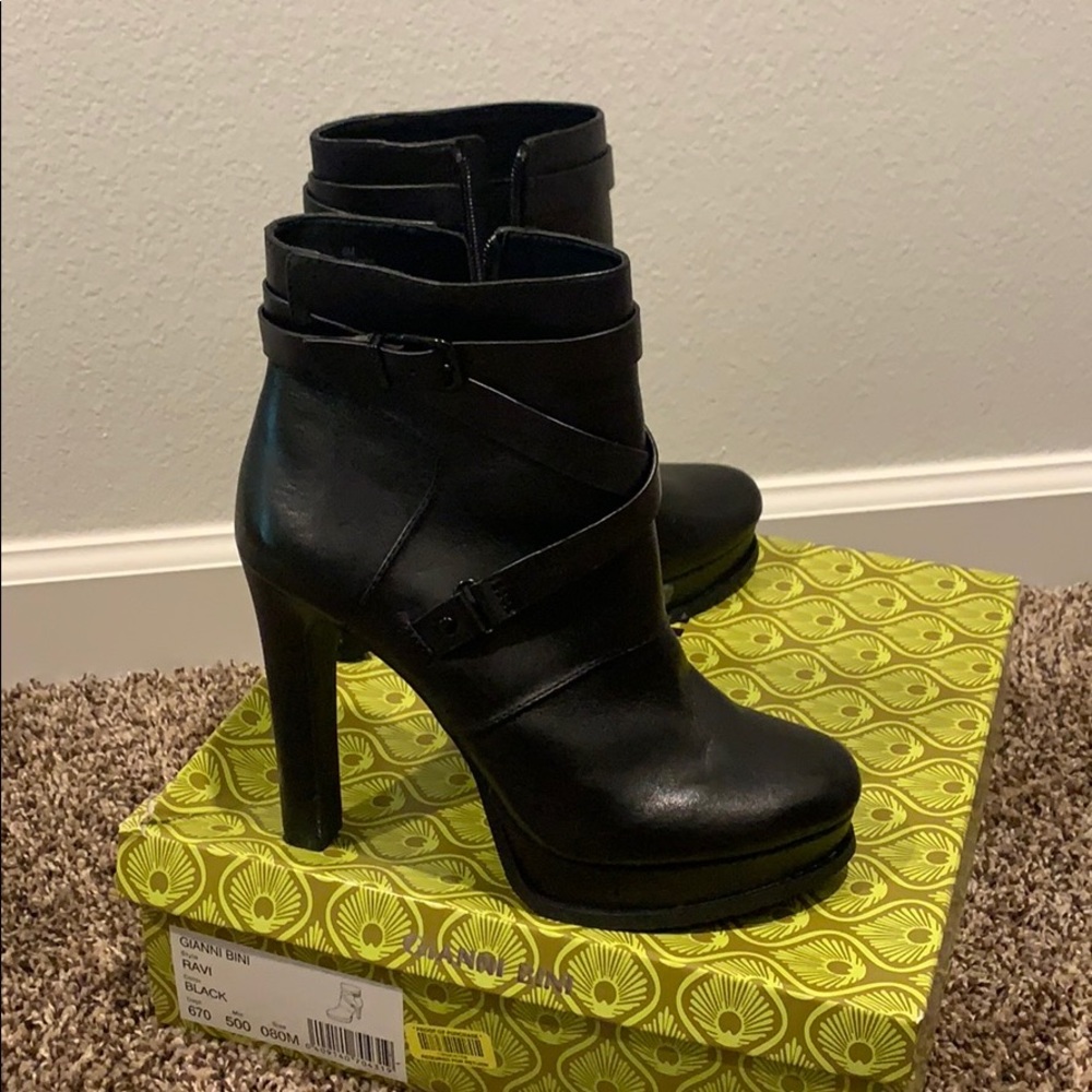 Black leather boots